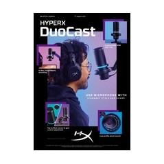 "HyperX DuoCast Microphone -6dBFS Cardioid Omni-Directional Black | Exceptional Sound Quality & Versatile Connectivity"